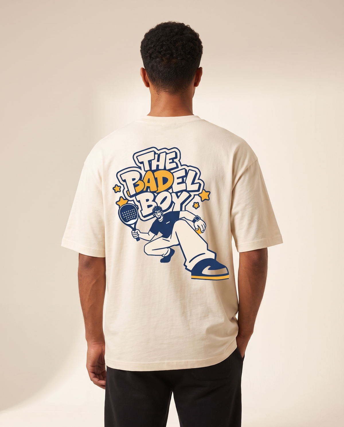 The Padel Boy oversized graphic tee by Meilo — Egyptian streetwear, 100% Egyptian cotton