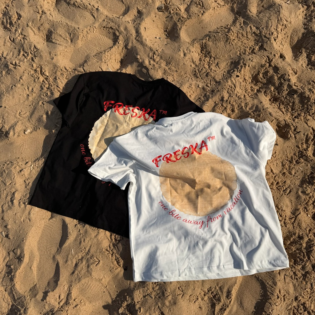 Freska oversized tee by Meilo — waffle print, Egyptian streetwear