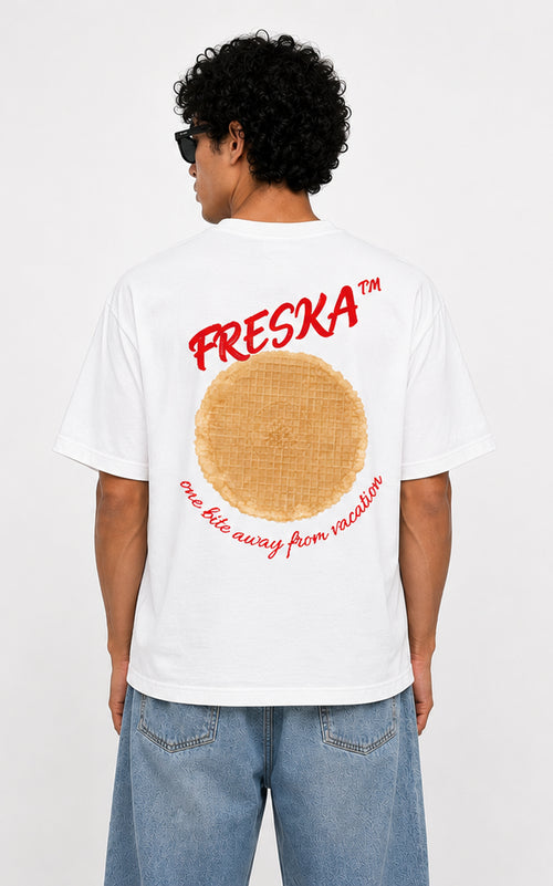 Freska oversized tee by Meilo — waffle print, Egyptian streetwear