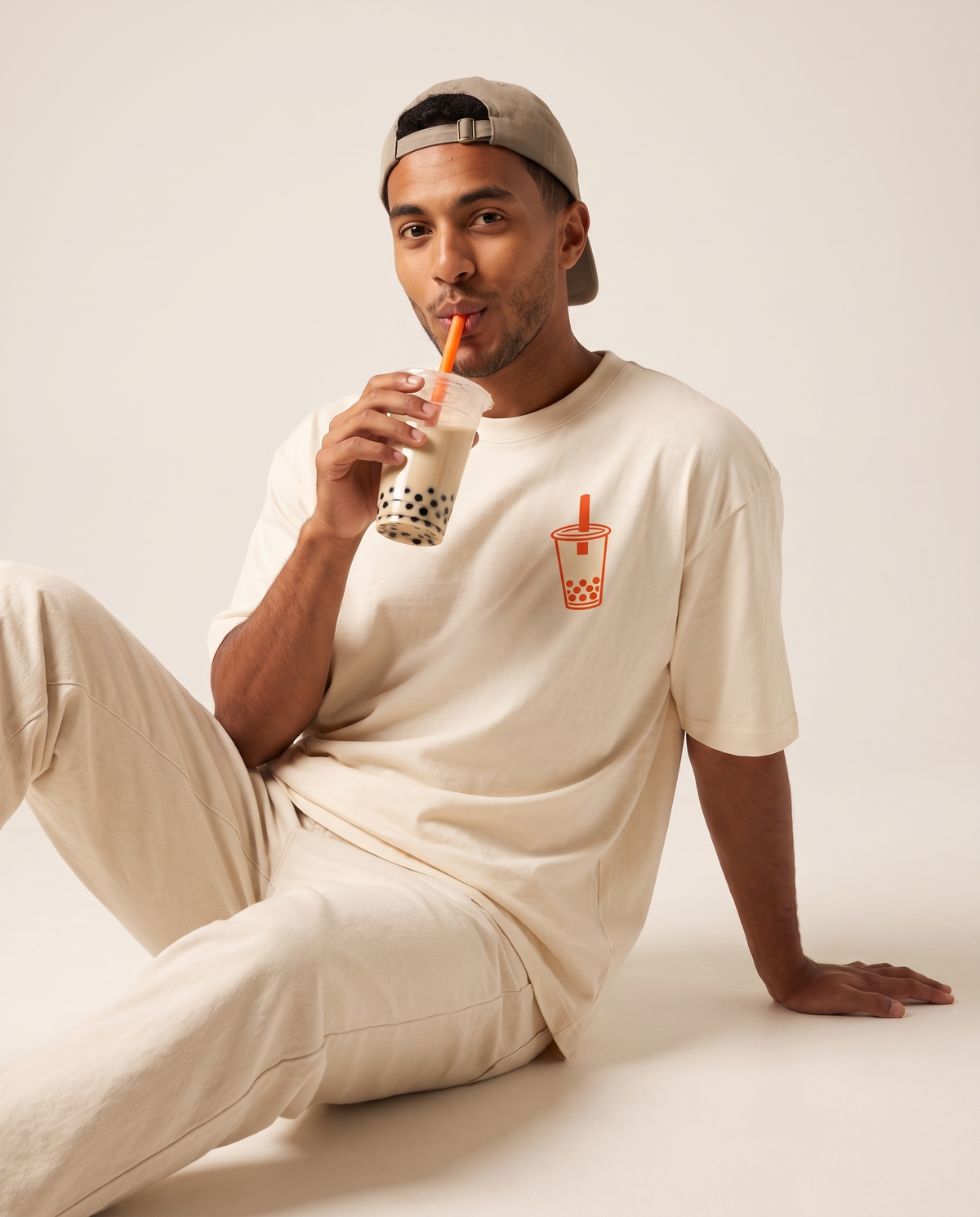 Tapioca Social Club oversized tee by Meilo — Egyptian streetwear, 100% Egyptian cotton